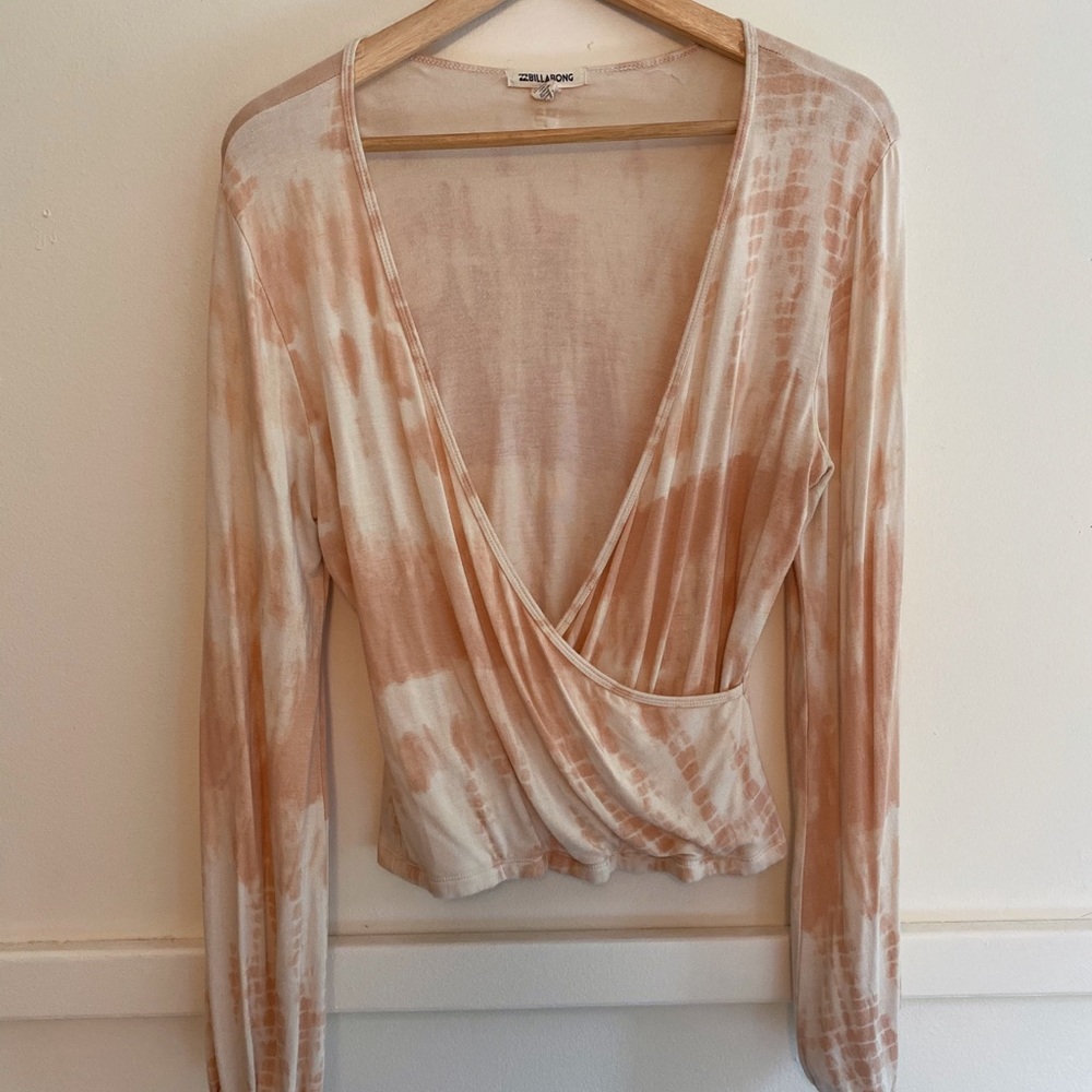 Billabong Pink Tie Dye Wrap Shirt